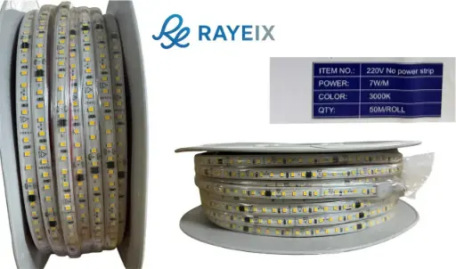 {ابيض وي ورم}بكره شريط بروفيل 120ليديه220فولت بجراب سيليكون 